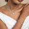 Gemstone Necklaces - Amazonite Shell Pendant Necklace in Silver - Pendant Necklace - Astrid &amp; Miyu