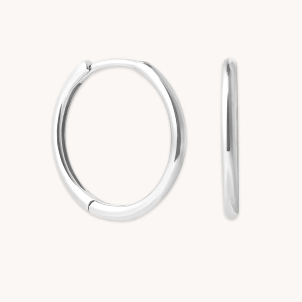 Earrings - Simple 12mm Hoops in Solid White Gold - Hoop Earrings - Astrid &amp; Miyu