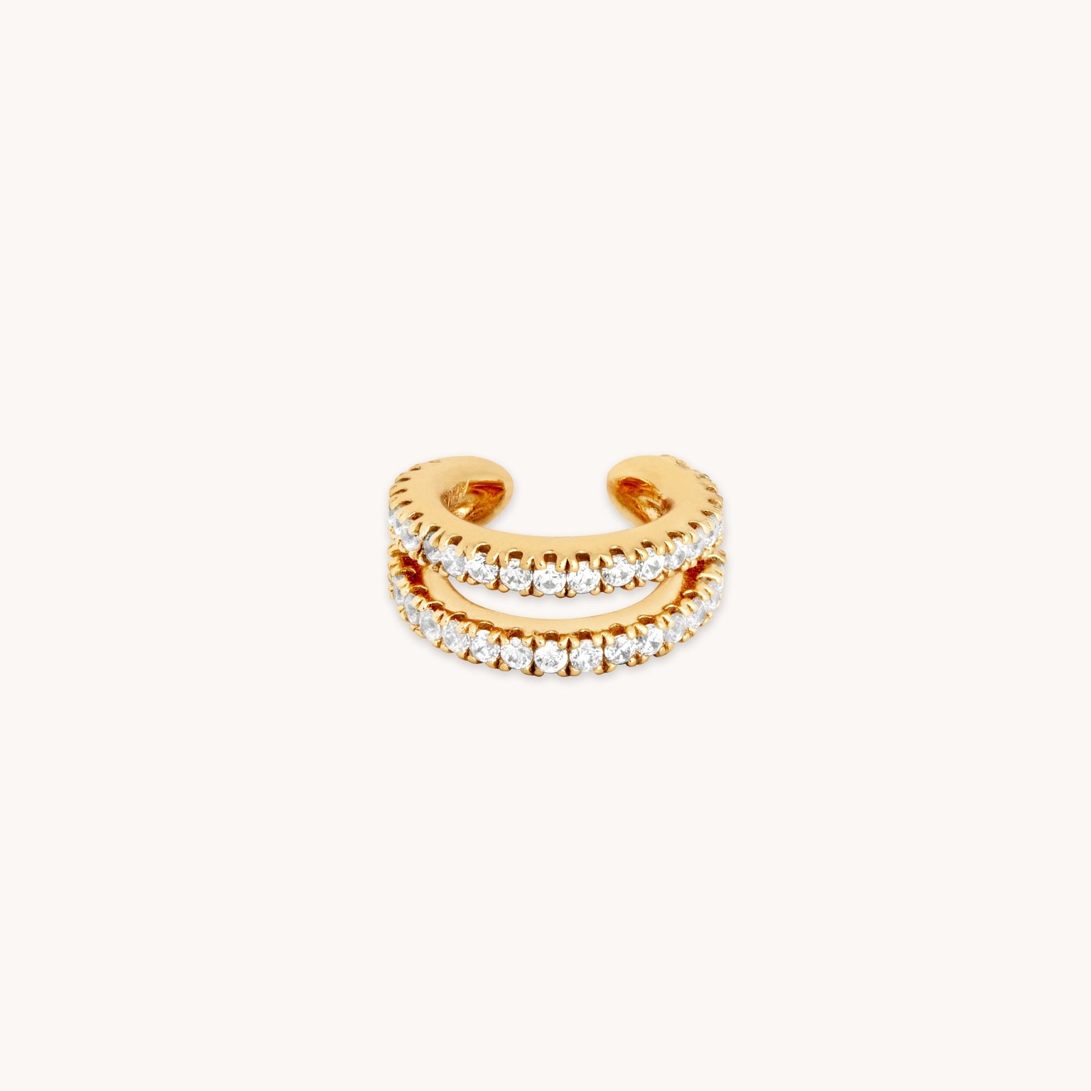 18k Gold Plated Jewellery - Mini Illusion Crystal Ear Cuff in Gold - Ear Cuffs - Astrid &amp; Miyu