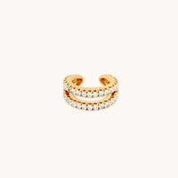 18k Gold Plated Jewellery - Mini Illusion Crystal Ear Cuff in Gold - Ear Cuffs - Astrid &amp; Miyu
