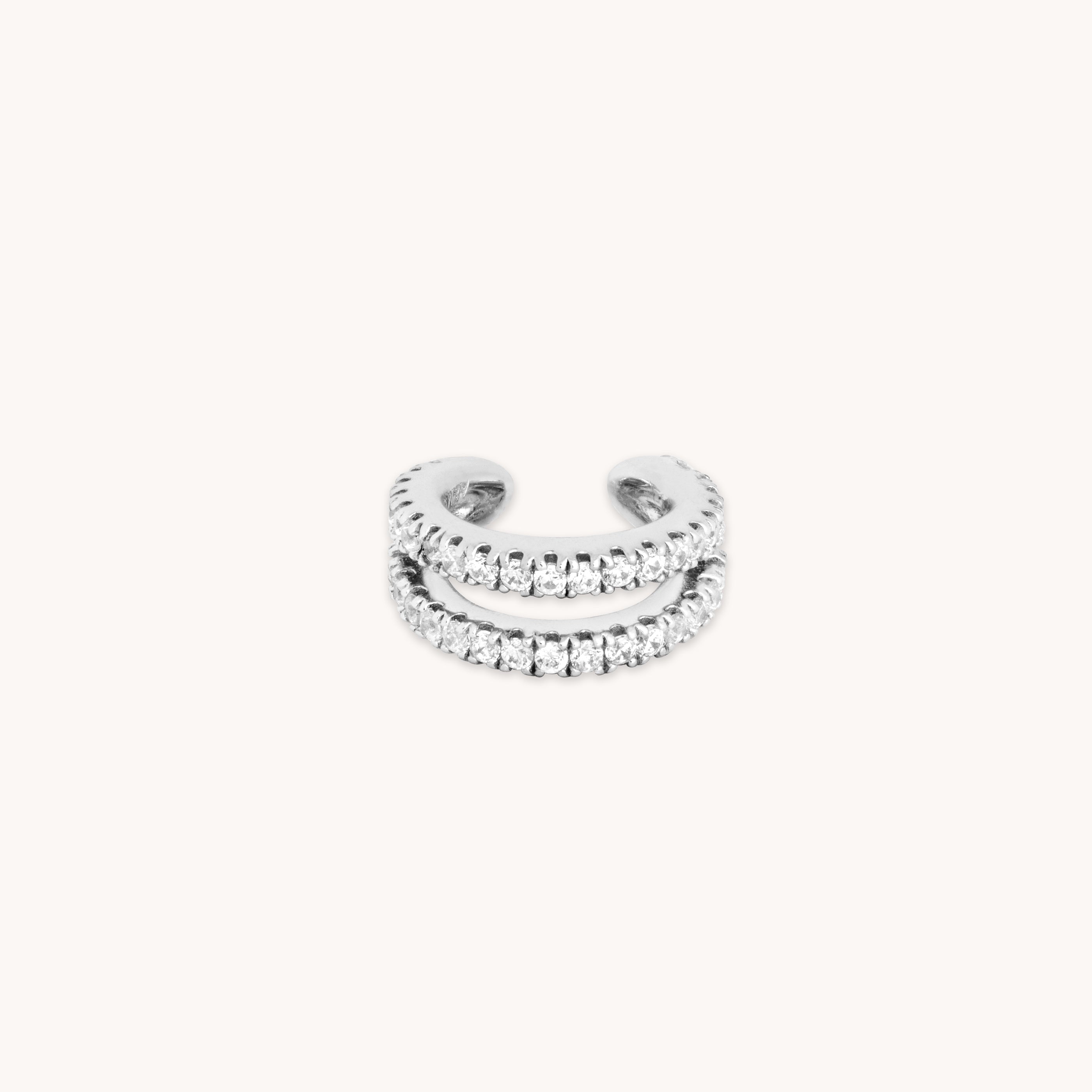 Ear Cuffs - Mini Illusion Crystal Ear Cuff in Silver - Ear Cuffs - Astrid &amp; Miyu