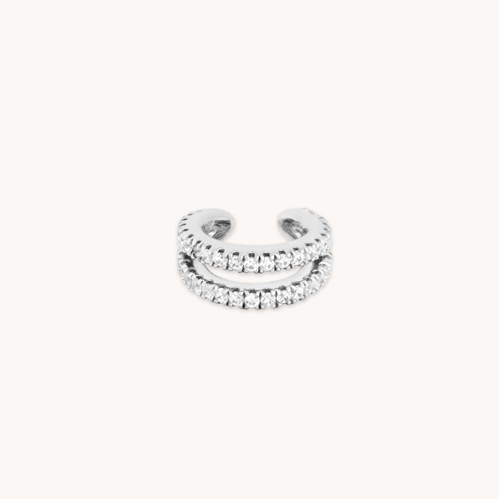 Ear Cuffs - Mini Illusion Crystal Ear Cuff in Silver - Ear Cuffs - Astrid &amp; Miyu