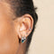 Blue Topaz Dome Hoops in Silver - Hoop Earrings - Astrid &amp; Miyu