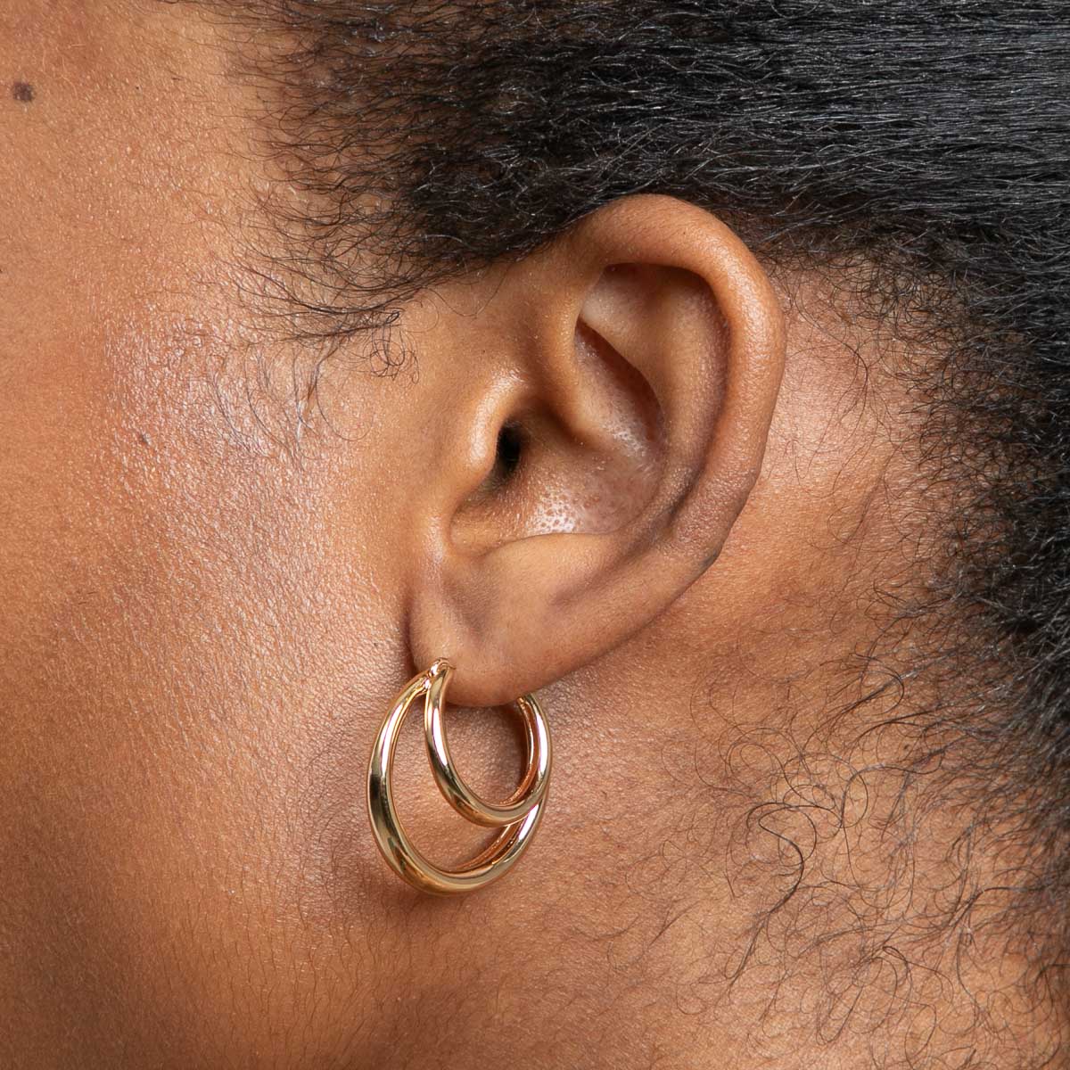 Illusion Dome Hoops in Gold