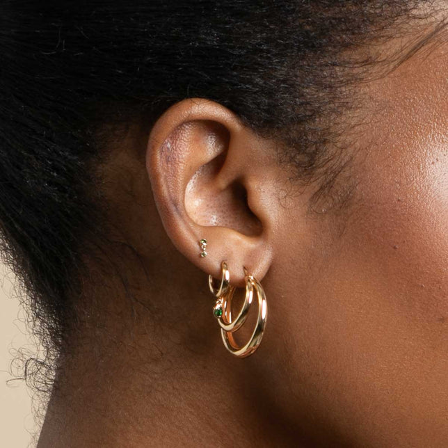 18k Gold Plated Jewellery - Illusion Dome Hoops in Gold - Hoop Earrings - Astrid & Miyu