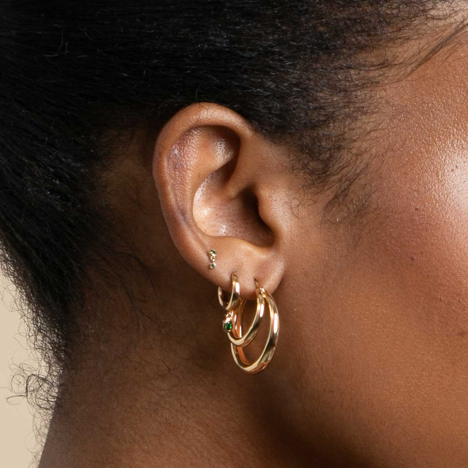18k Gold Plated Jewellery - Illusion Dome Hoops in Gold - Hoop Earrings - Astrid &amp; Miyu