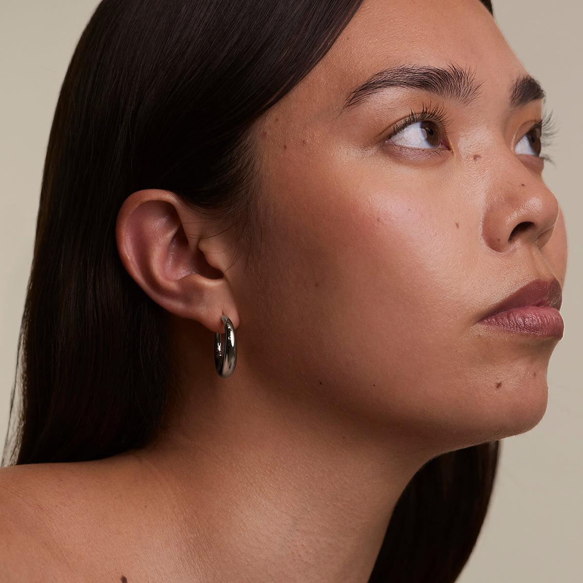 Dome Hoops in Silver-Astrid &amp; Miyu