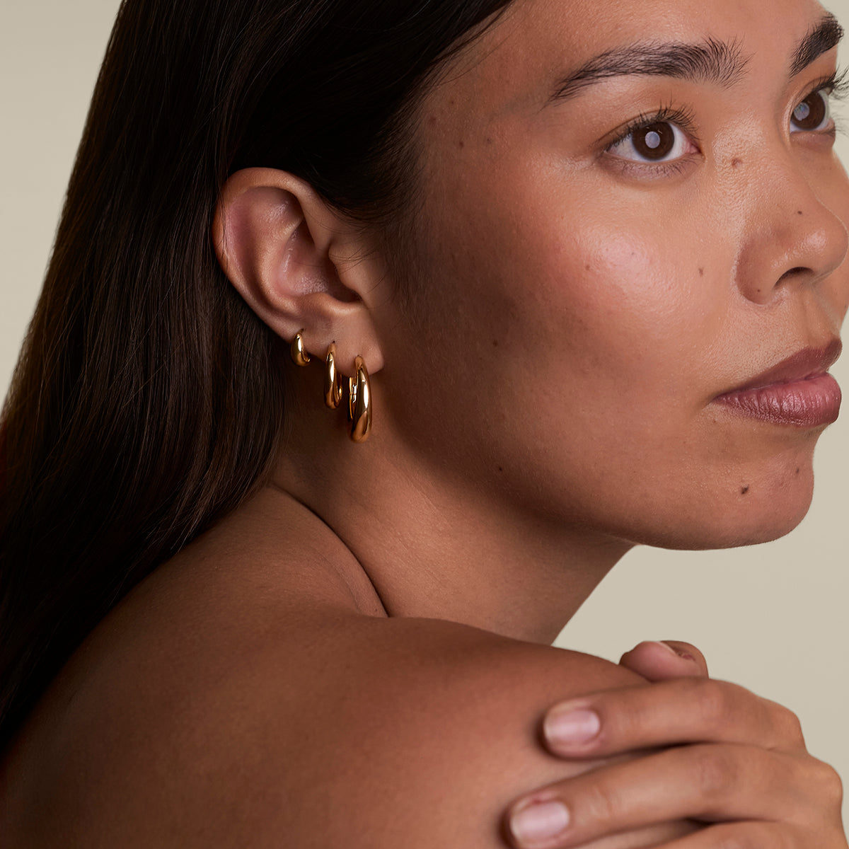 Dome Huggies in Gold-Astrid &amp; Miyu