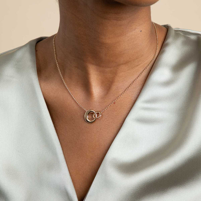 18k Gold Plated Jewellery - Dome Link Necklace in Gold - Pendant Necklace - Astrid & Miyu