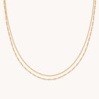 Illusion Twist Double Chain Necklace in Gold