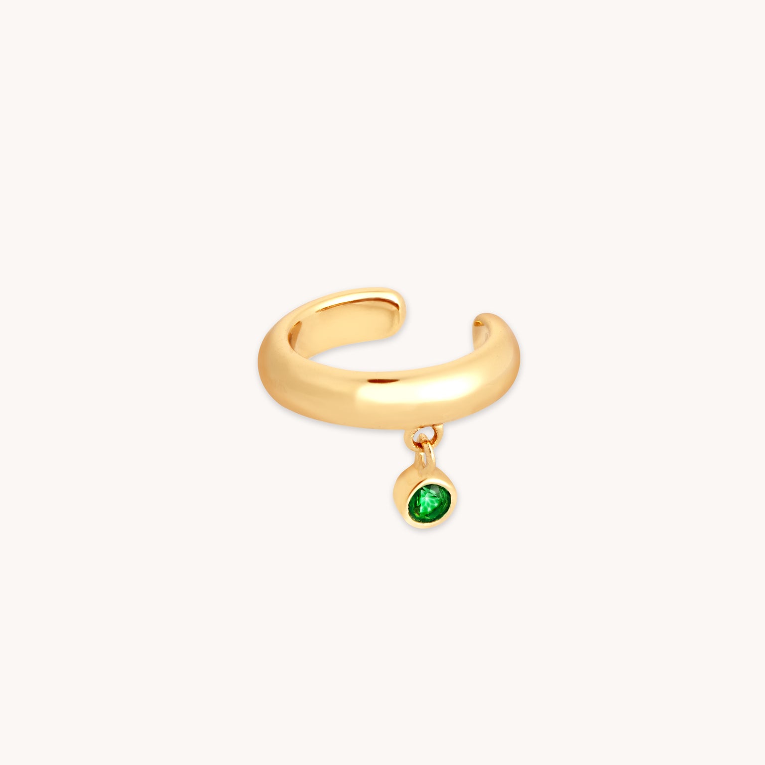 Green Topaz Charm Ear Cuff in Gold - Ear Cuffs - Astrid &amp; Miyu