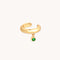 Green Topaz Charm Ear Cuff in Gold - Ear Cuffs - Astrid &amp; Miyu