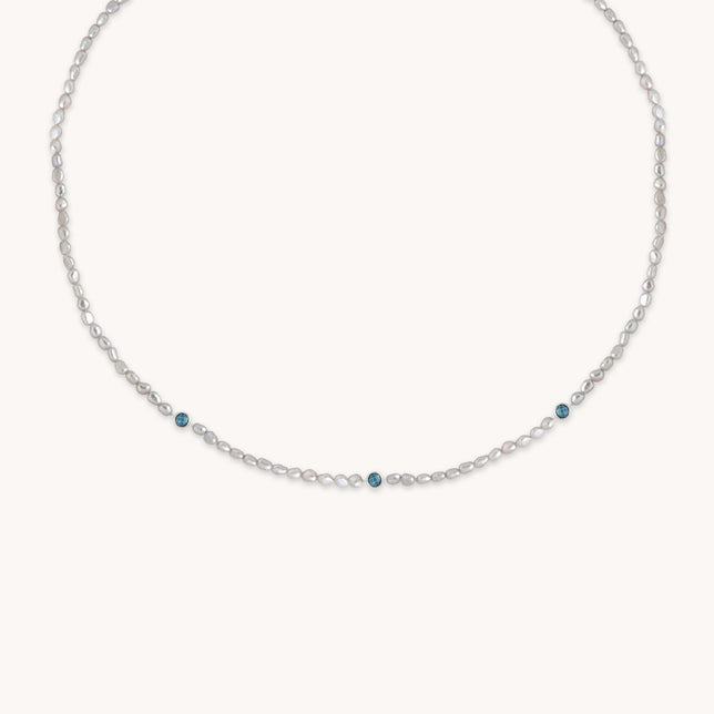 Tranquility Pearl Beaded Necklace in Silver