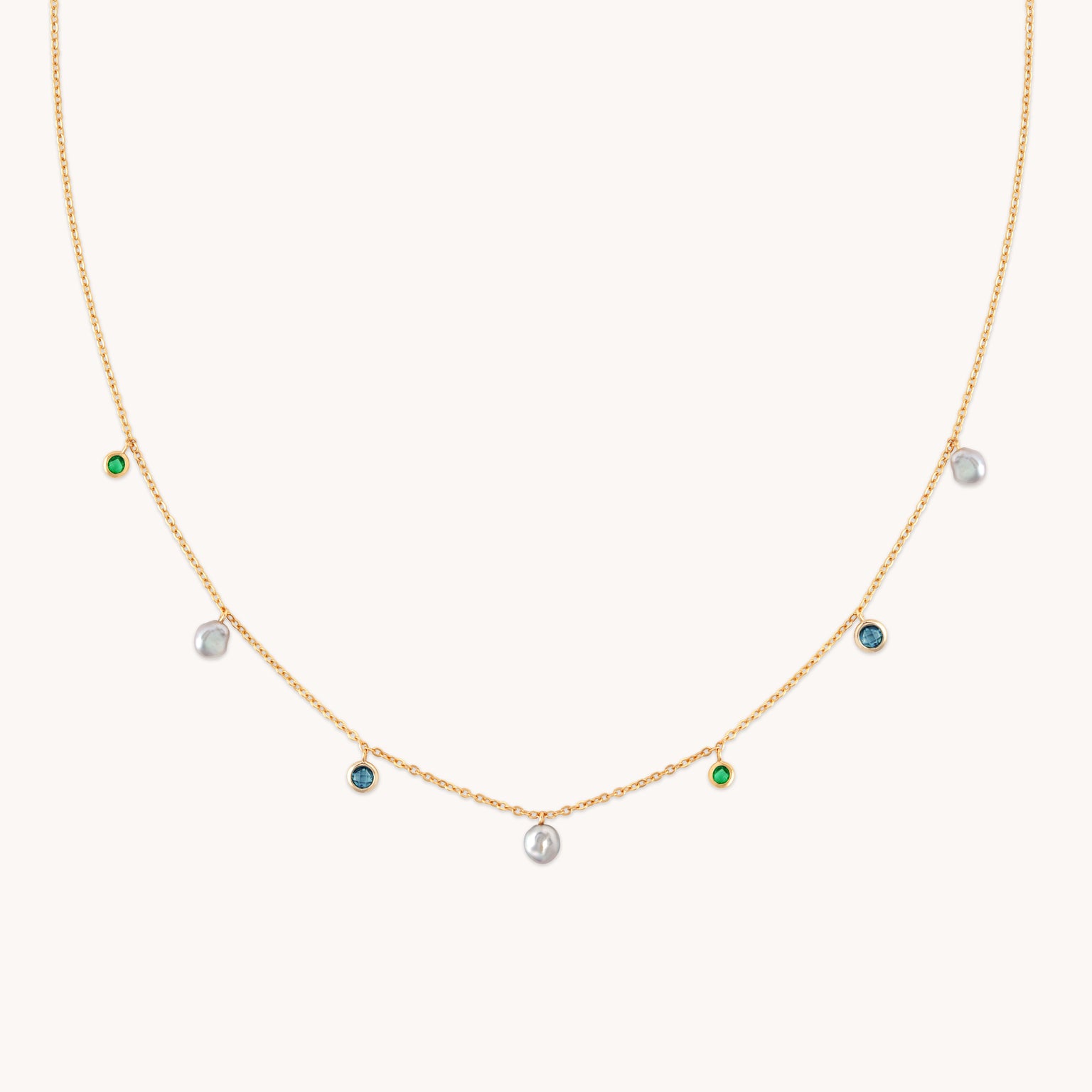 Tranquility Pearl Charm Necklace in Gold