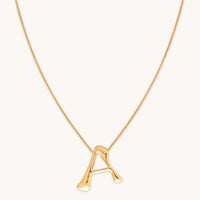 A Initial Bold Pendant Necklace in Gold