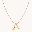 18k Gold Plated Jewellery - A Initial Bold Pendant Necklace in Gold - Pendant Necklace - Astrid &amp; Miyu