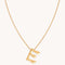 E Initial Bold Pendant Necklace in Gold