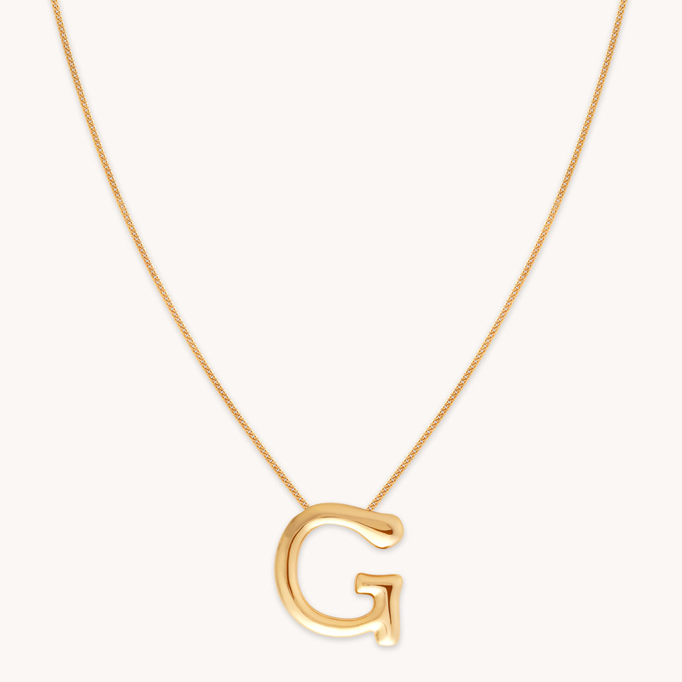 G Initial Bold Pendant Necklace in Gold