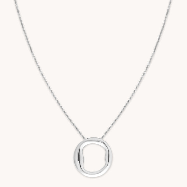 Necklaces & Bracelets - O Initial Bold Pendant Necklace in Silver - Pendant Necklace - Astrid &amp; Miyu