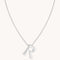 R Initial Bold Pendant Necklace in Silver