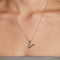 V Initial Bold Pendant Necklace in Silver