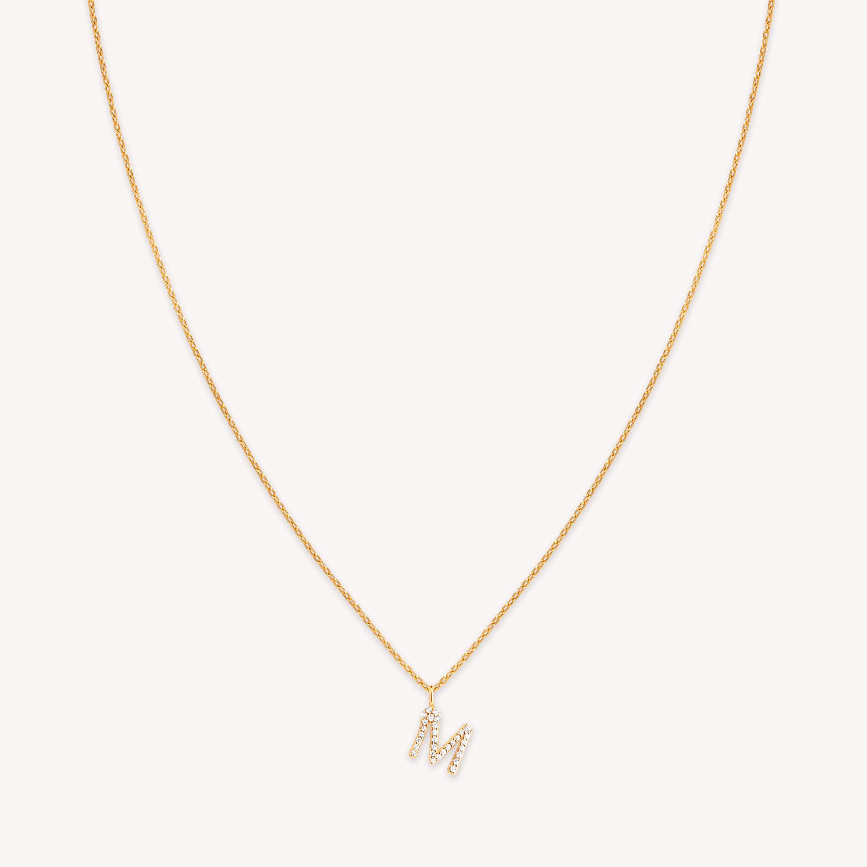 Alphabet M Diamond Pendant | Circular Gold Pendant | CaratLane