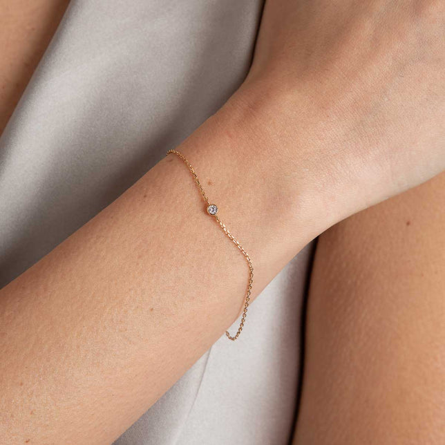 18k Gold Plated Jewellery - Essential Crystal Charm Bracelet in Gold - Bracelets - Astrid & Miyu