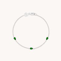 Bracelets - Green Topaz Charm Bracelet in Silver - Bracelets - Astrid &amp; Miyu
