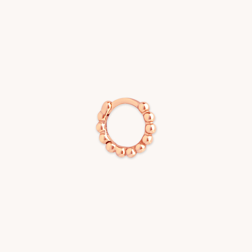 18k Rose Gold Plated Jewellery - Essential Beaded Hoop in Rose Gold - Earrings - Astrid &amp; Miyu