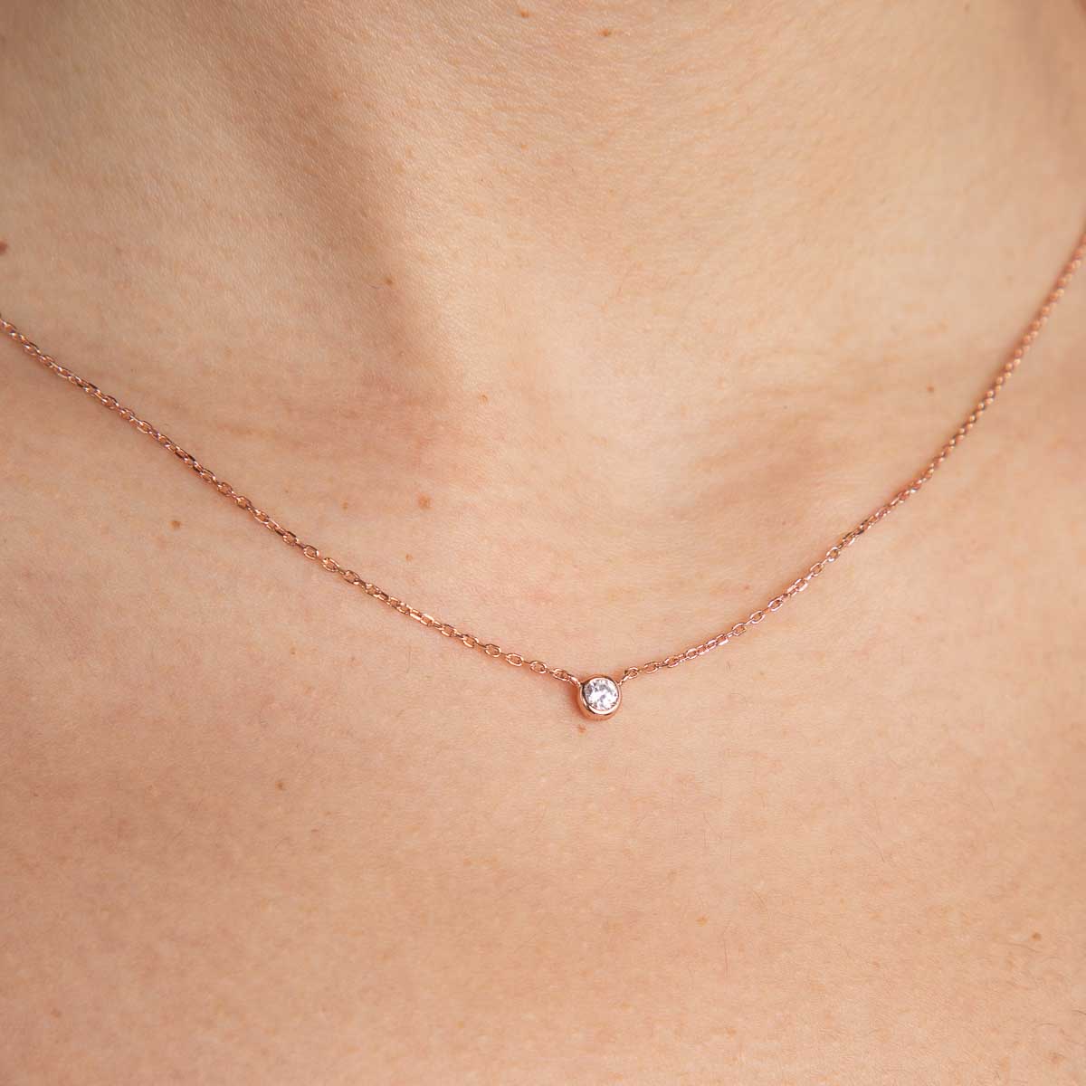 Essential Crystal Rose Gold Necklace | Astrid & Miyu Necklaces