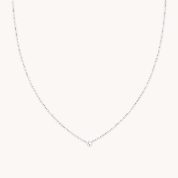 Essential Jewellery Collection - Essential Crystal Pendant Necklace in Silver - Necklaces - Astrid &amp; Miyu