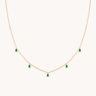 Green Topaz Charm Necklace in Gold