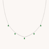 Charm Necklaces - Green Topaz Charm Necklace in Silver - Necklaces - Astrid &amp; Miyu