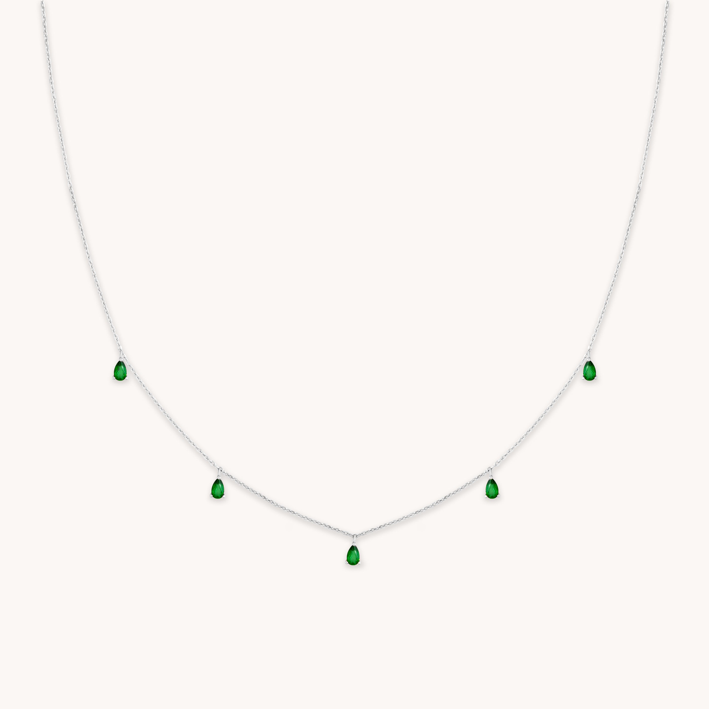 Charm Necklaces - Green Topaz Charm Necklace in Silver - Necklaces - Astrid &amp; Miyu
