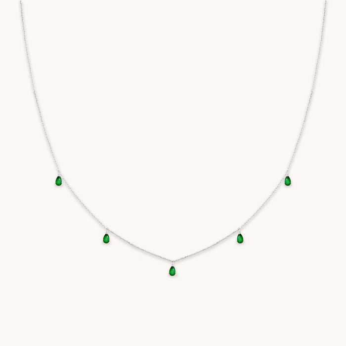 Charm Necklaces - Green Topaz Charm Necklace in Silver - Necklaces - Astrid &amp; Miyu