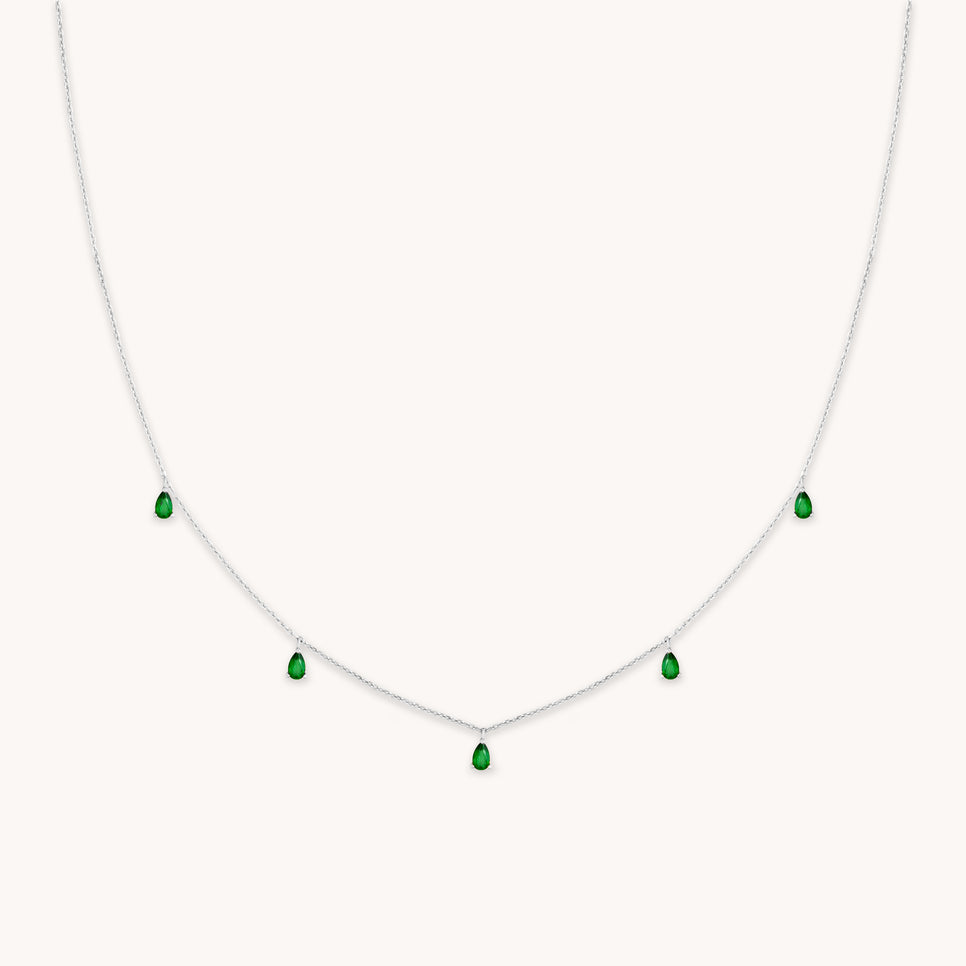 Charm Necklaces - Green Topaz Charm Necklace in Silver - Necklaces - Astrid &amp; Miyu