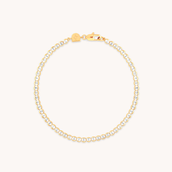 18k Gold Plated Jewellery - Gleam Bold Tennis Chain Bracelet in Gold - Chain Bracelet - Astrid &amp; Miyu