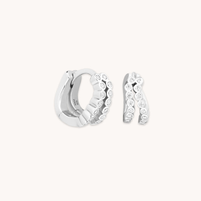 Gleam Illusion Crystal Huggies in Silver - Huggies - Astrid &amp; Miyu