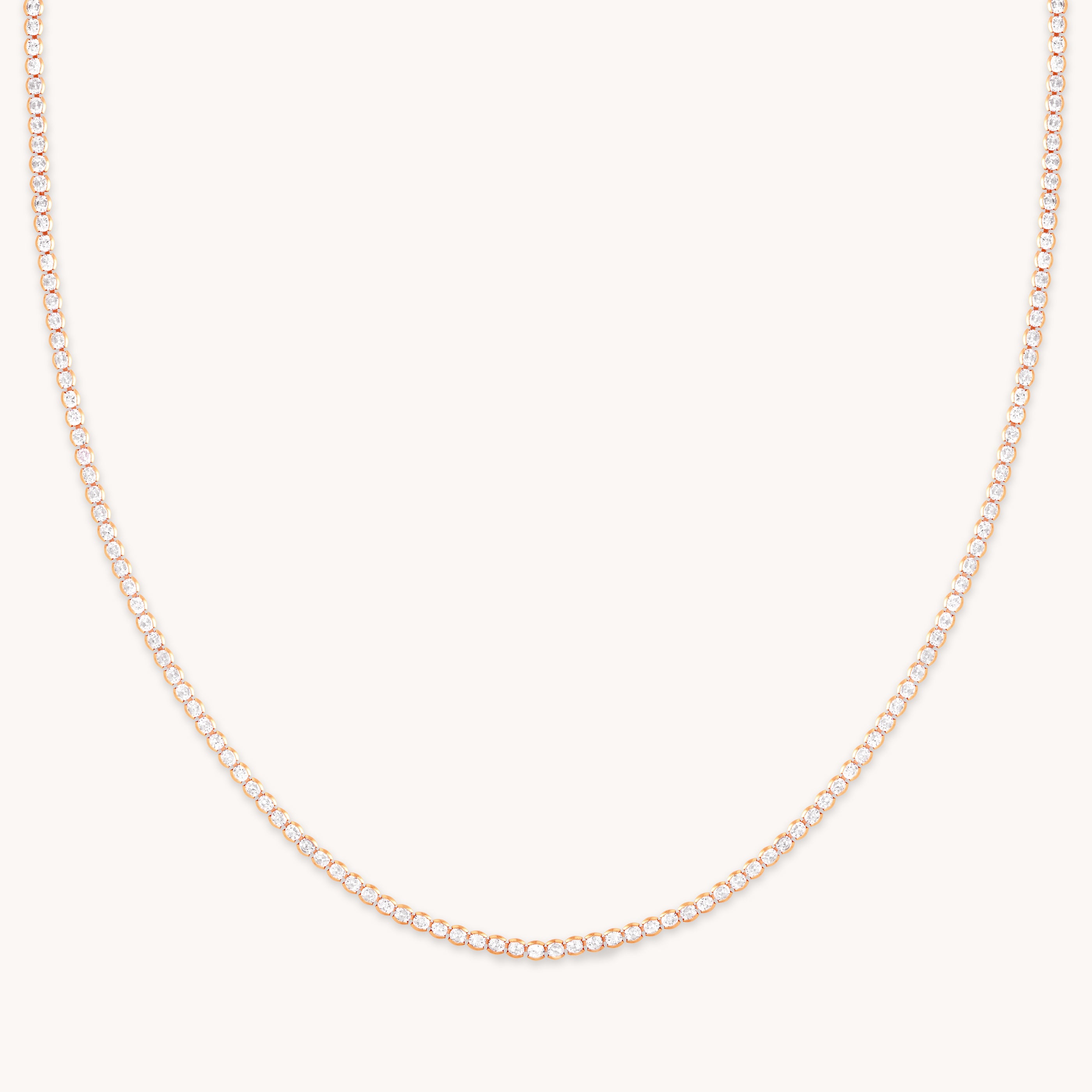 Gleam Tennis Chain Necklace in Rose Gold