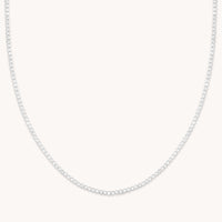 Crystal Collection - Gleam Tennis Chain Necklace in Silver - Chain Necklaces - Astrid & Miyu