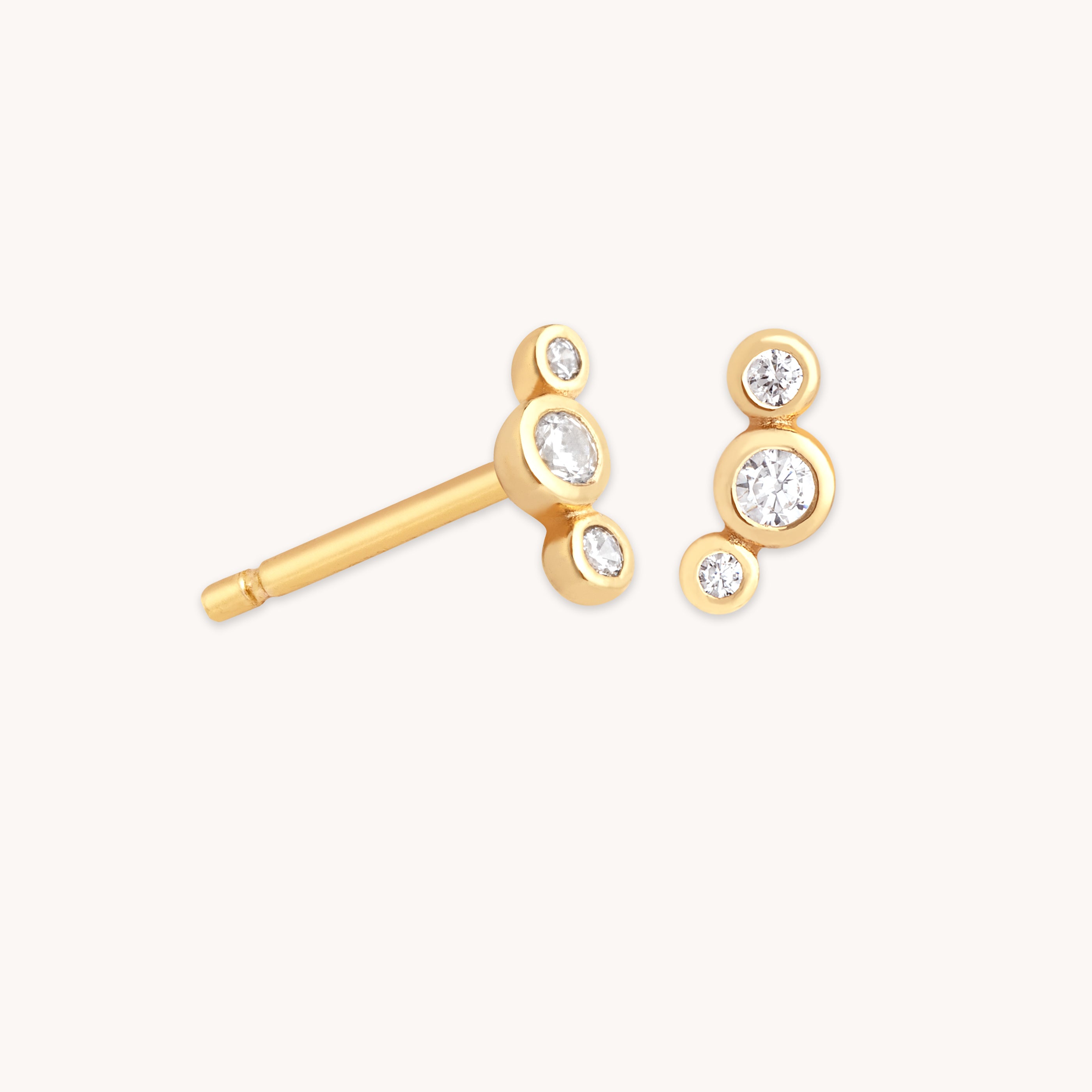 18k Gold Plated Jewellery - Gleam Crystal Stud Earrings in Gold - Stud Earrings - Astrid &amp; Miyu