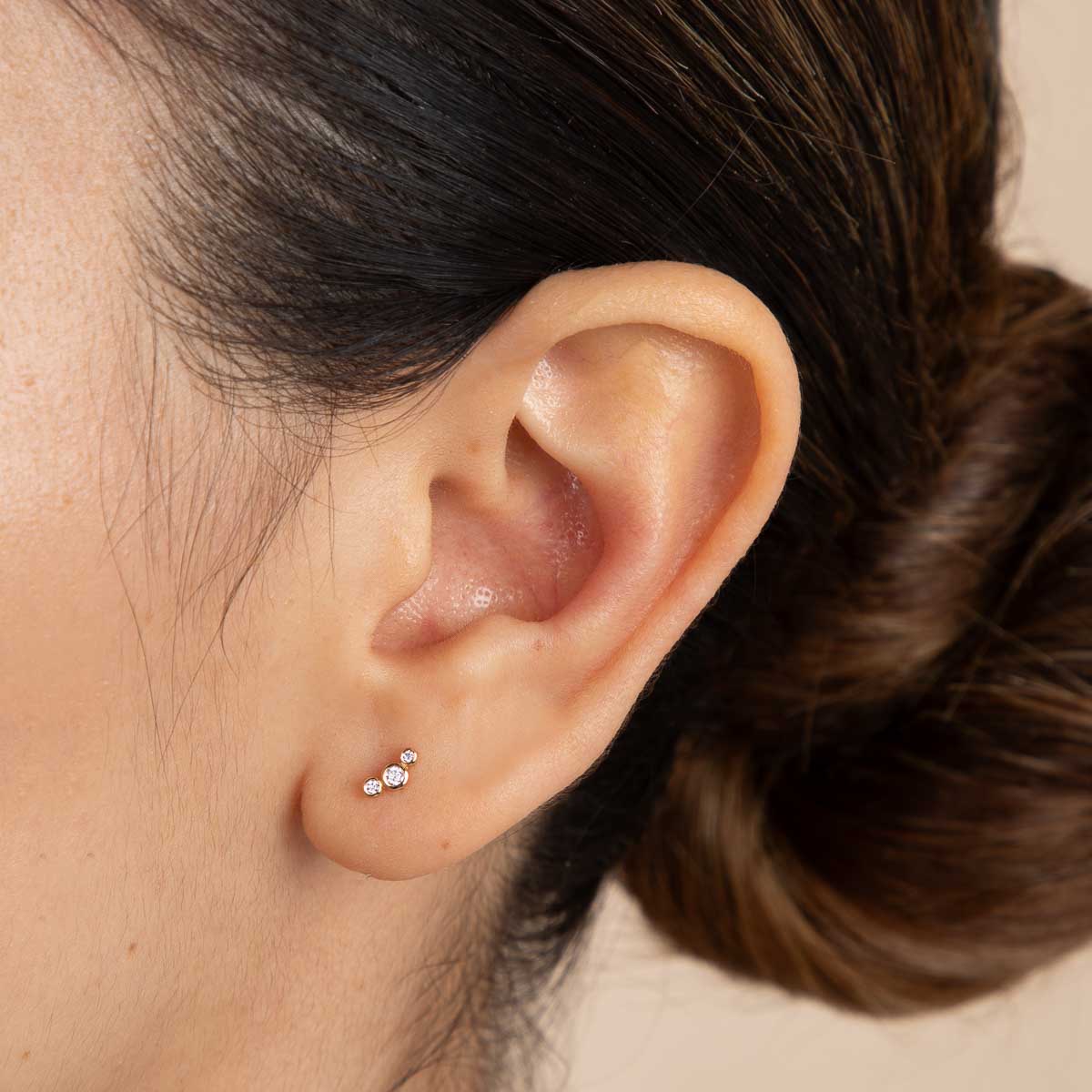 18k Gold Plated Jewellery - Gleam Crystal Stud Earrings in Gold - Stud Earrings - Astrid &amp; Miyu