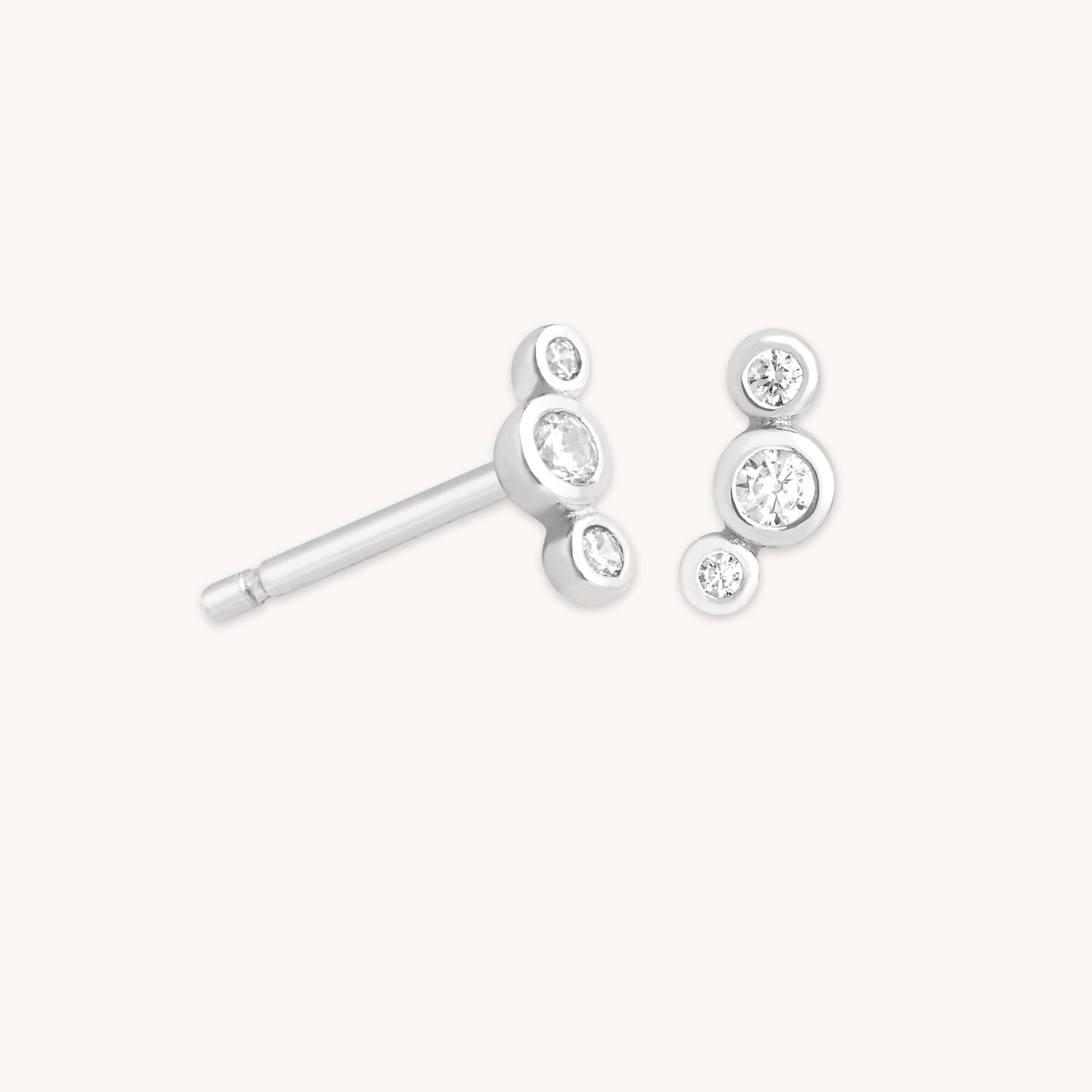 Earrings - Gleam Crystal Stud Earrings in Silver - Stud Earrings - Astrid &amp; Miyu