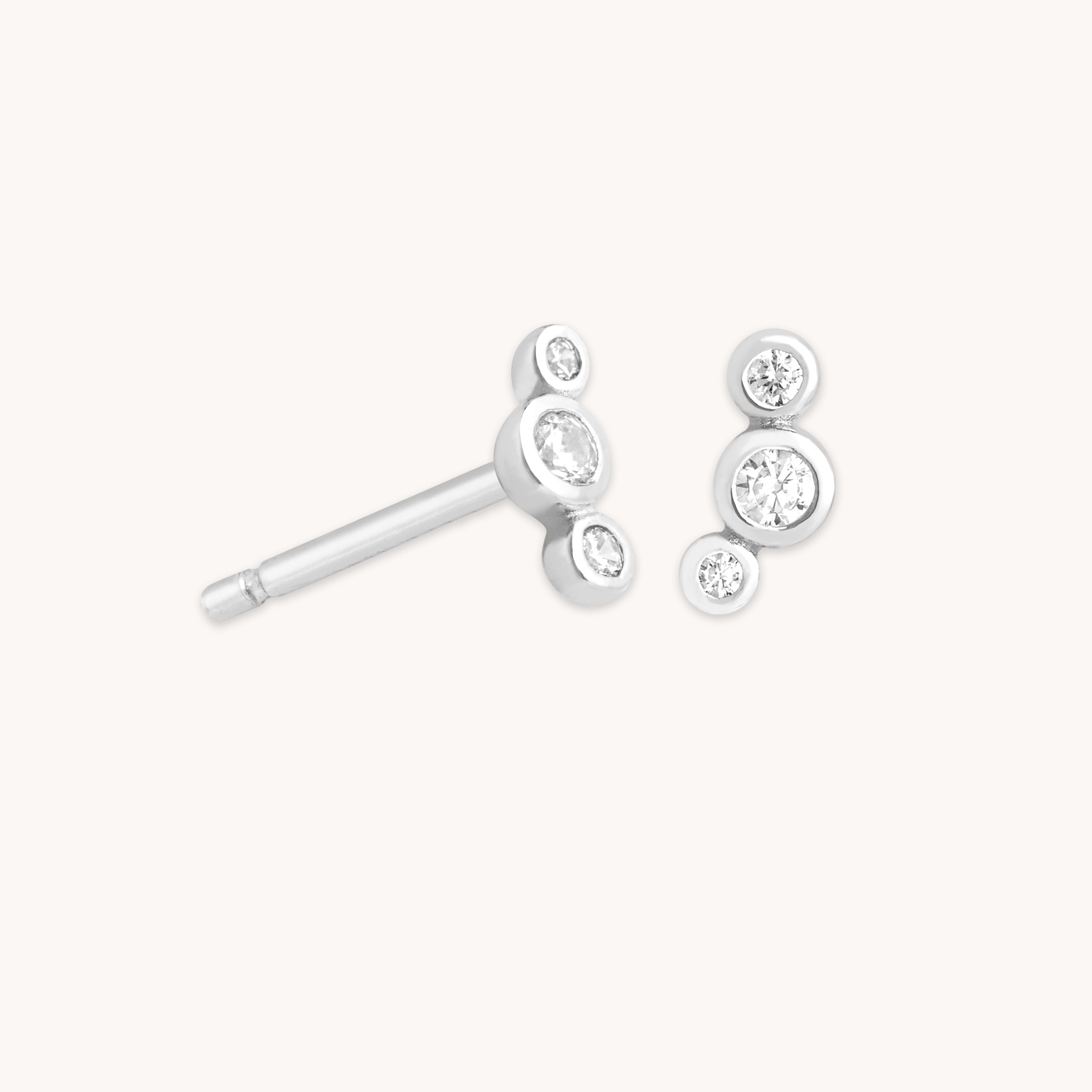 Earrings - Gleam Crystal Stud Earrings in Silver - Stud Earrings - Astrid &amp; Miyu