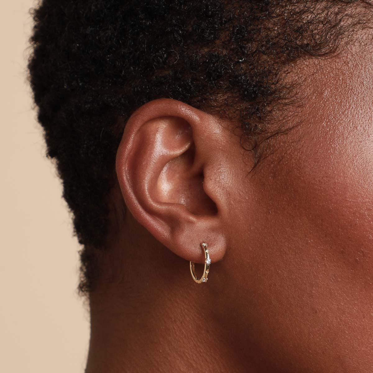 14k Gold Opal & Topaz - Cosmic Star Topaz Hoops in Solid Gold - Hoop Earrings - Astrid &amp; Miyu