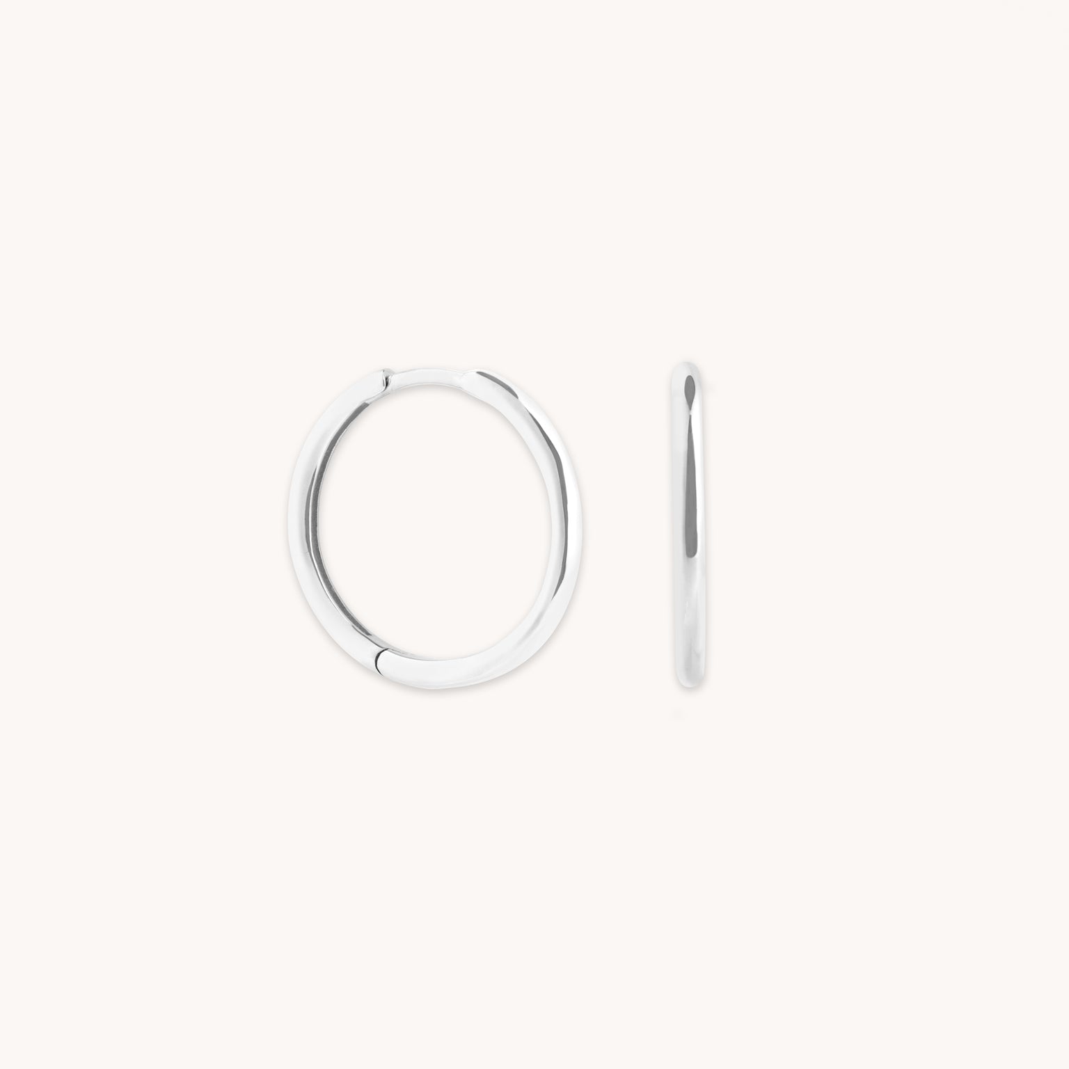Earrings - Staple Hoops in Solid White Gold - Hoop Earrings - Astrid &amp; Miyu