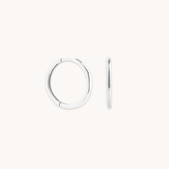 Earrings - Staple Hoops in Solid White Gold - Hoop Earrings - Astrid &amp; Miyu