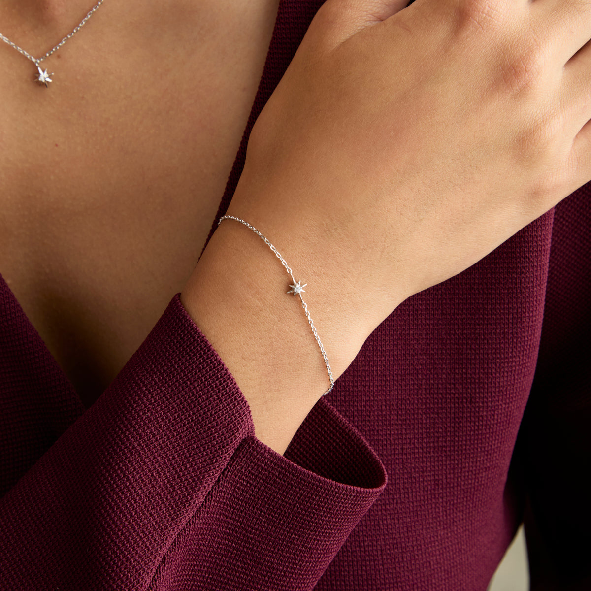 Shooting Star Pendant Bracelet in Silver-Astrid &amp; Miyu