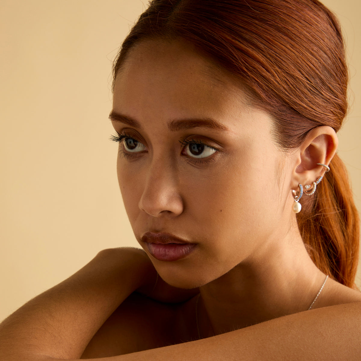 Crystal Ear Cuff in Gold-Astrid &amp; Miyu