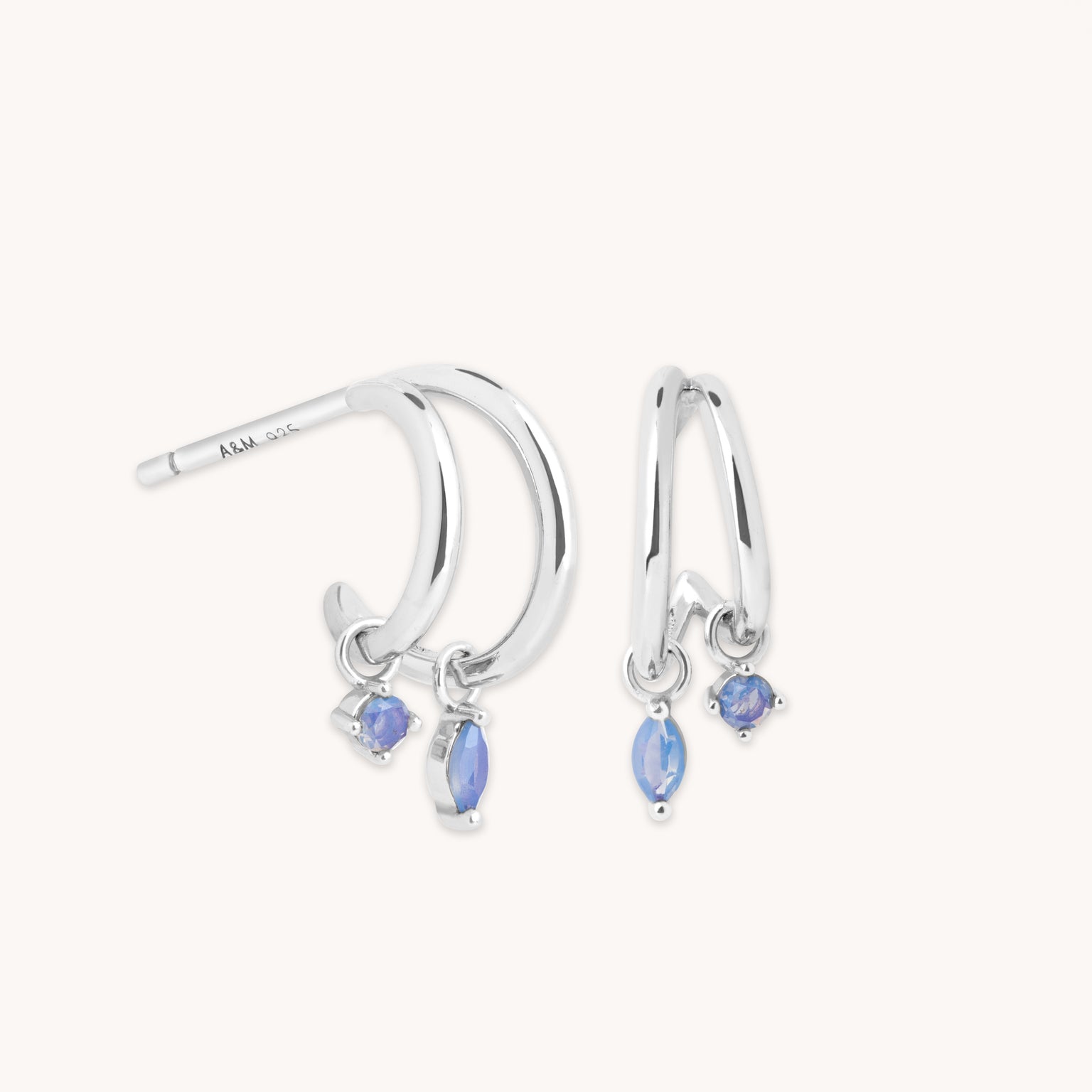 Opal Illusion Huggies in Silver-Astrid &amp; Miyu